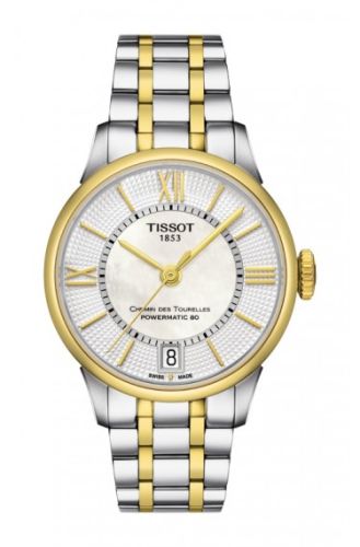 Tissot Chemin des Tourelles Powermatic 32 Stainless Steel / Yellow Gold PVD / MOP / Bracelet